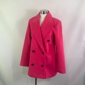 Avec Les Filles pink double breasted 3/4 jacket